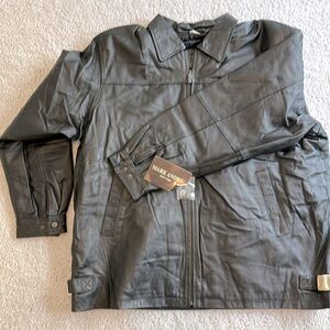 Genuine leather zipper jacket